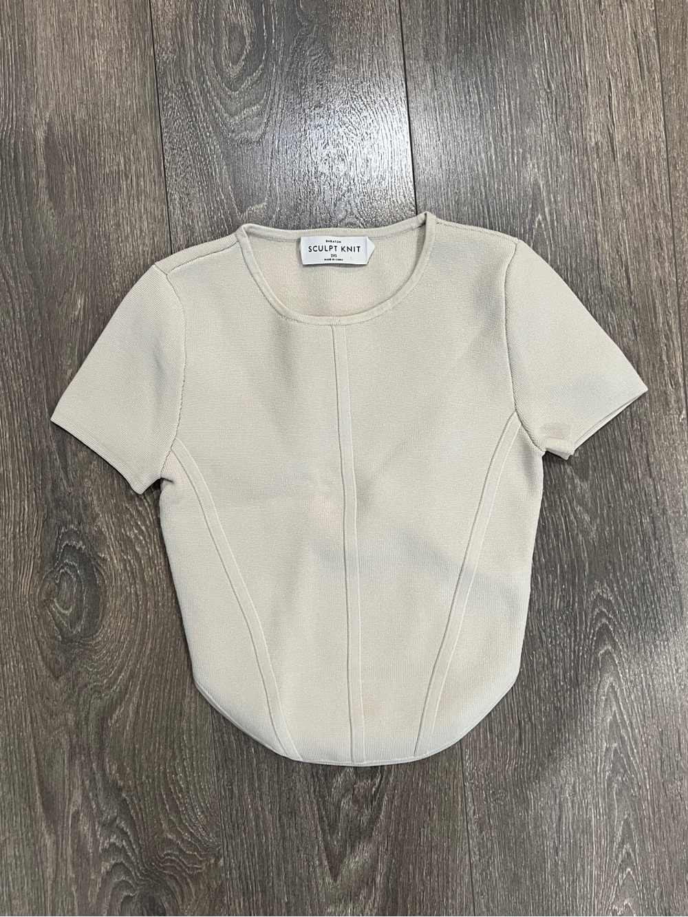 Babaton Sculpt Knit Bustier Top - XXS beige